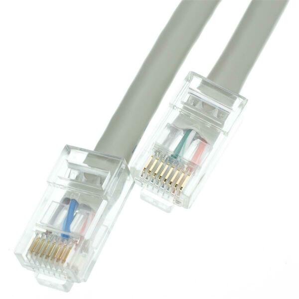 Cable Wholesale 50 ft. 24 AWG Plenum Cat5e Gray Ethernet Patch Cable CMP - Bootless 11X6-12150